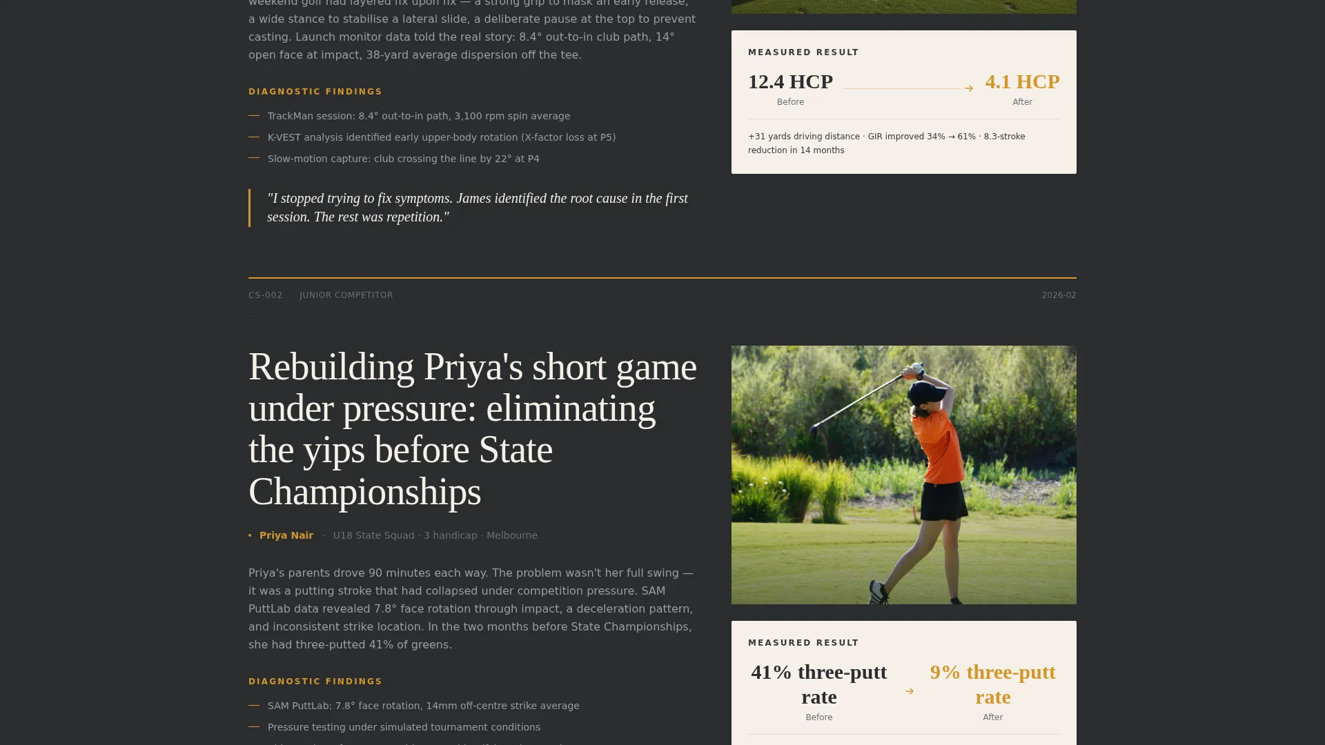 Golf Instructor Landing Page Template