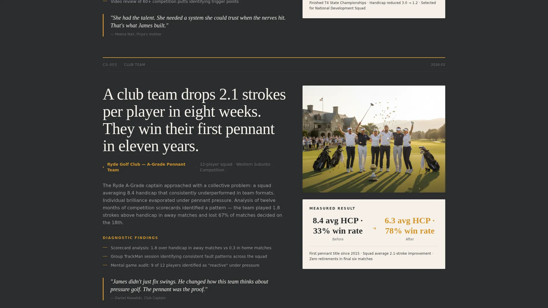 Golf Instructor Landing Page Template