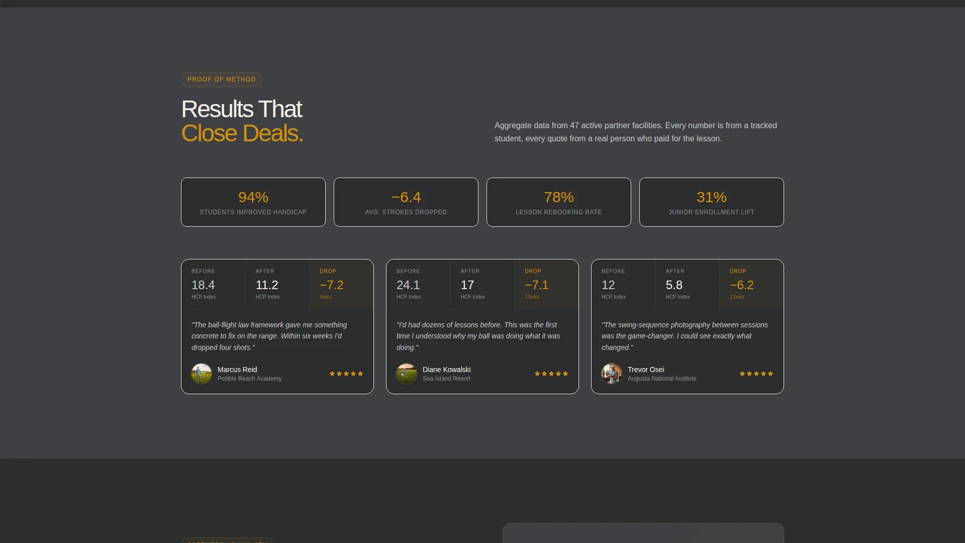 Golf Instructor Partnership Landing Page Template