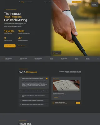Golf Instructor Partnership Landing Page Template