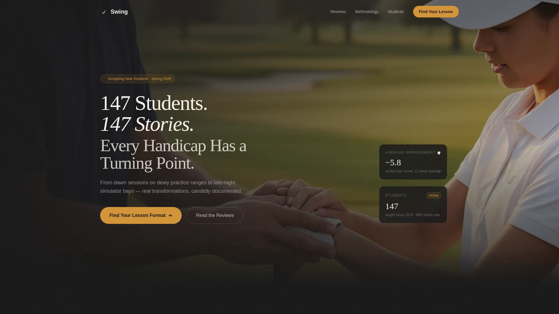 Golf Instructor Reviews & Testimonials Landing Page