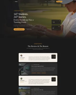 Golf Instructor Reviews & Testimonials Landing Page
