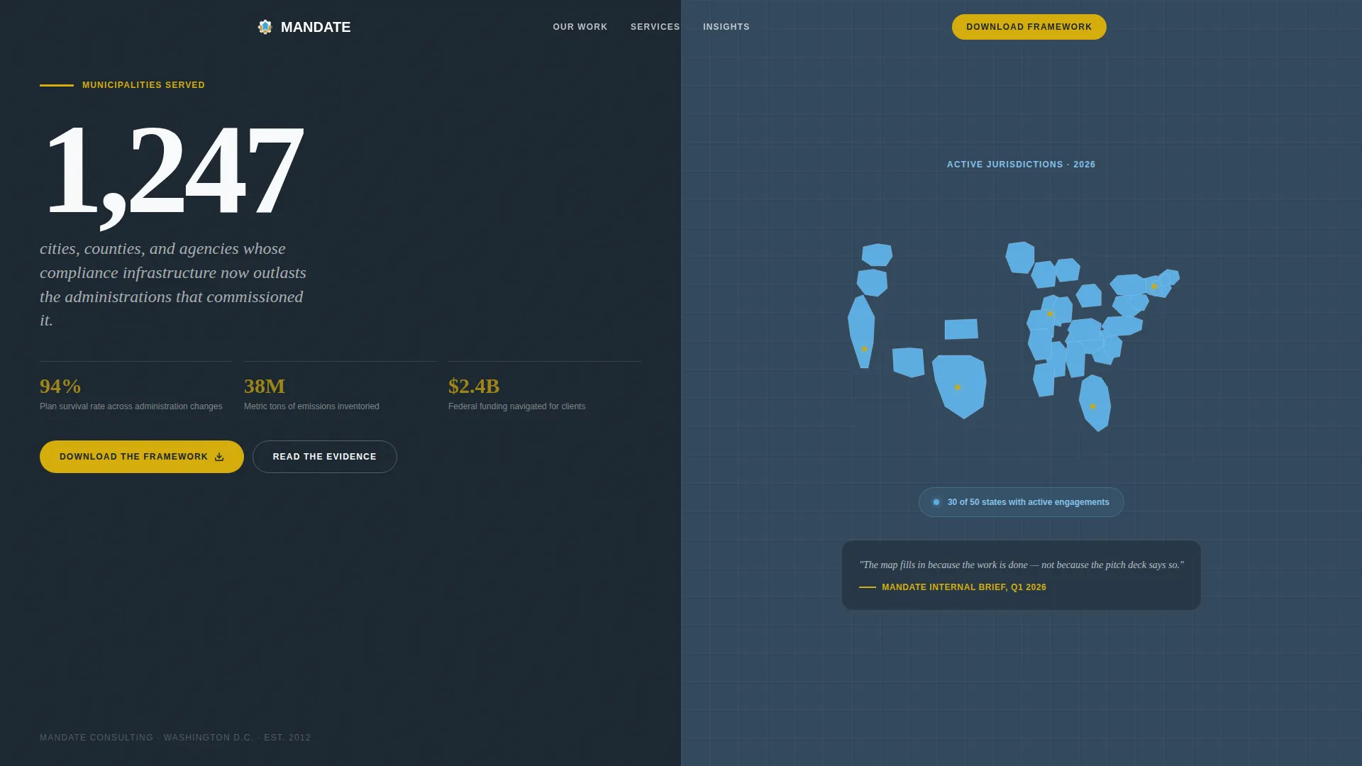 Government Sustainability Consultant Landing Page