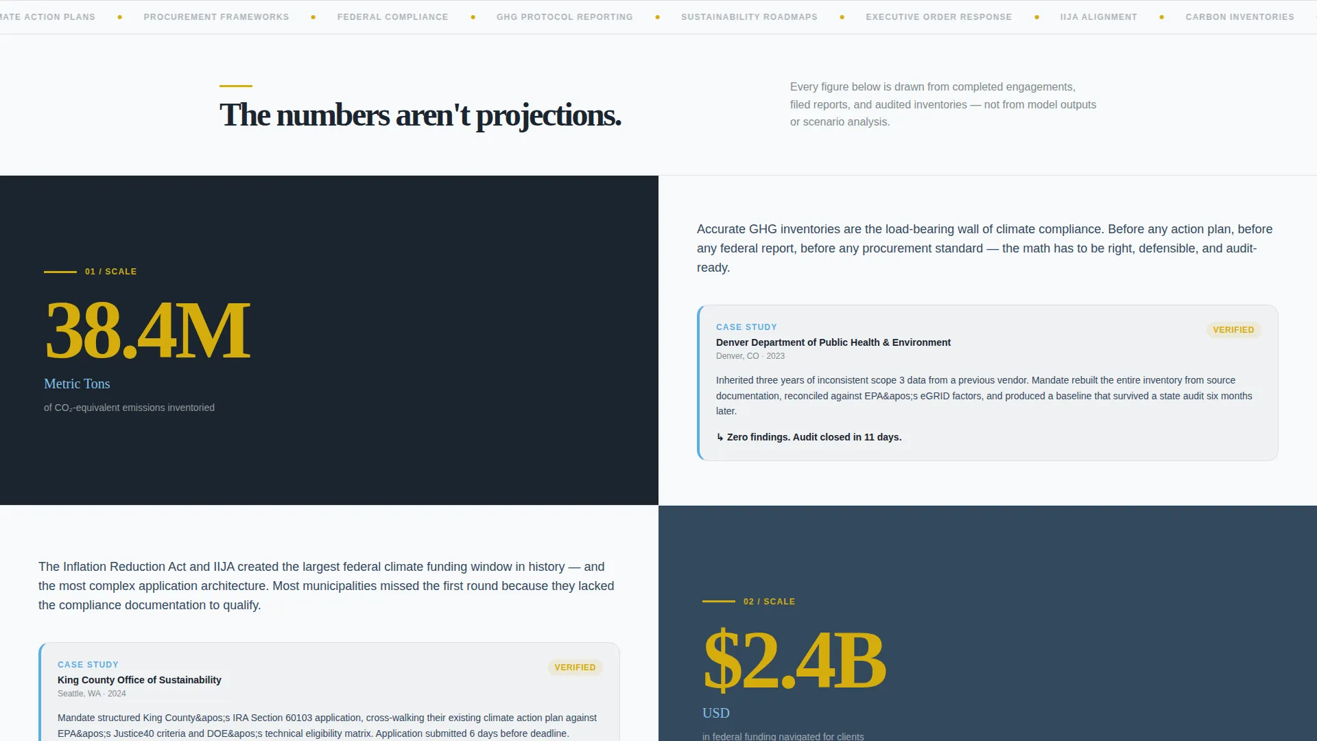 Government Sustainability Consultant Landing Page