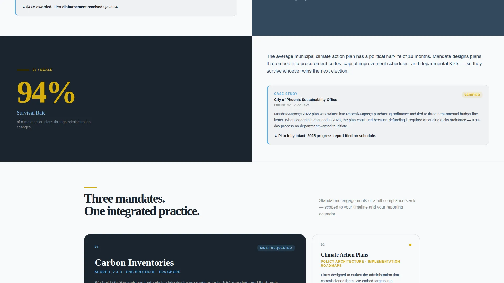 Government Sustainability Consultant Landing Page