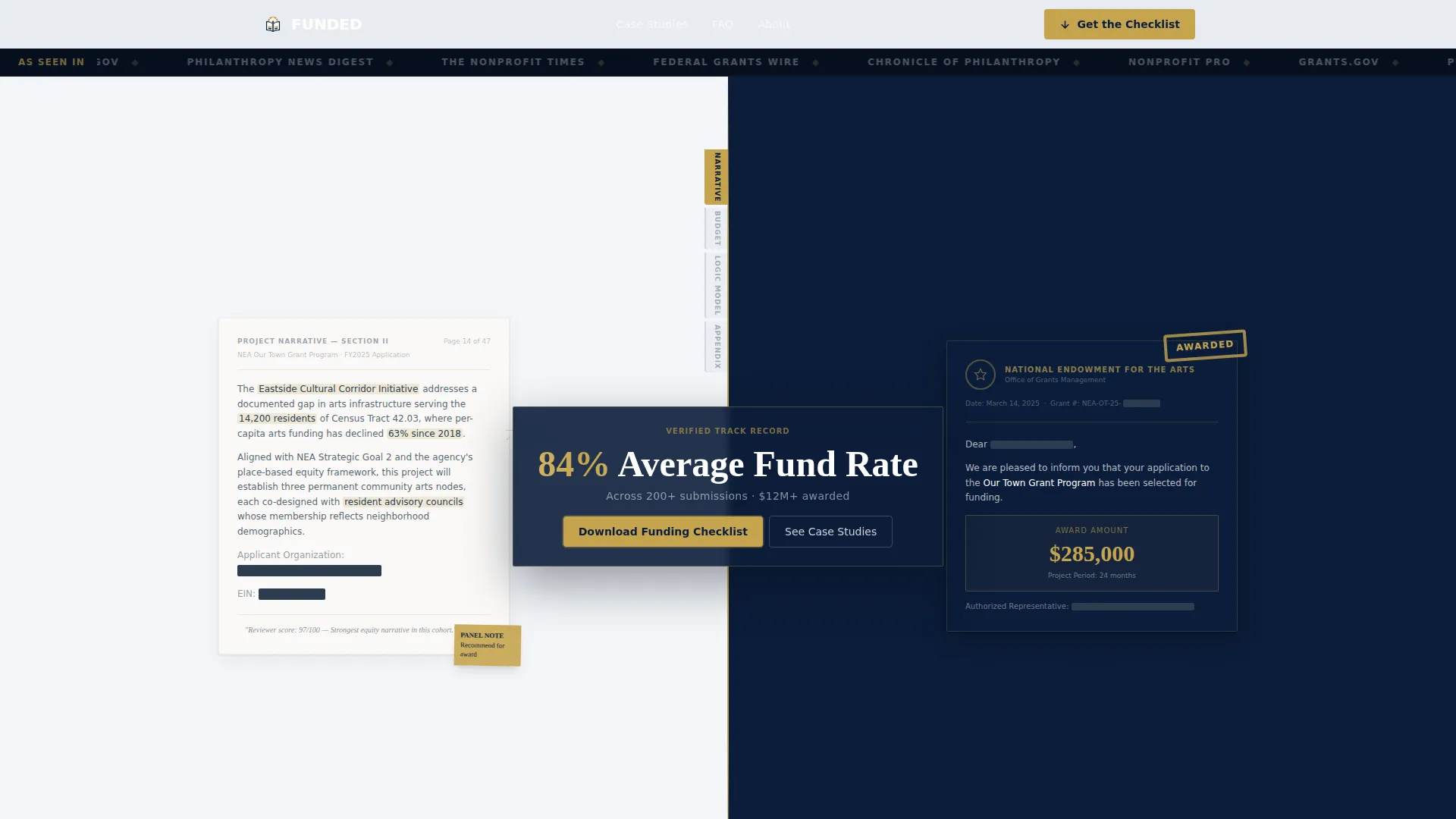 Grant Writer Landing Page Template for Consultancies
