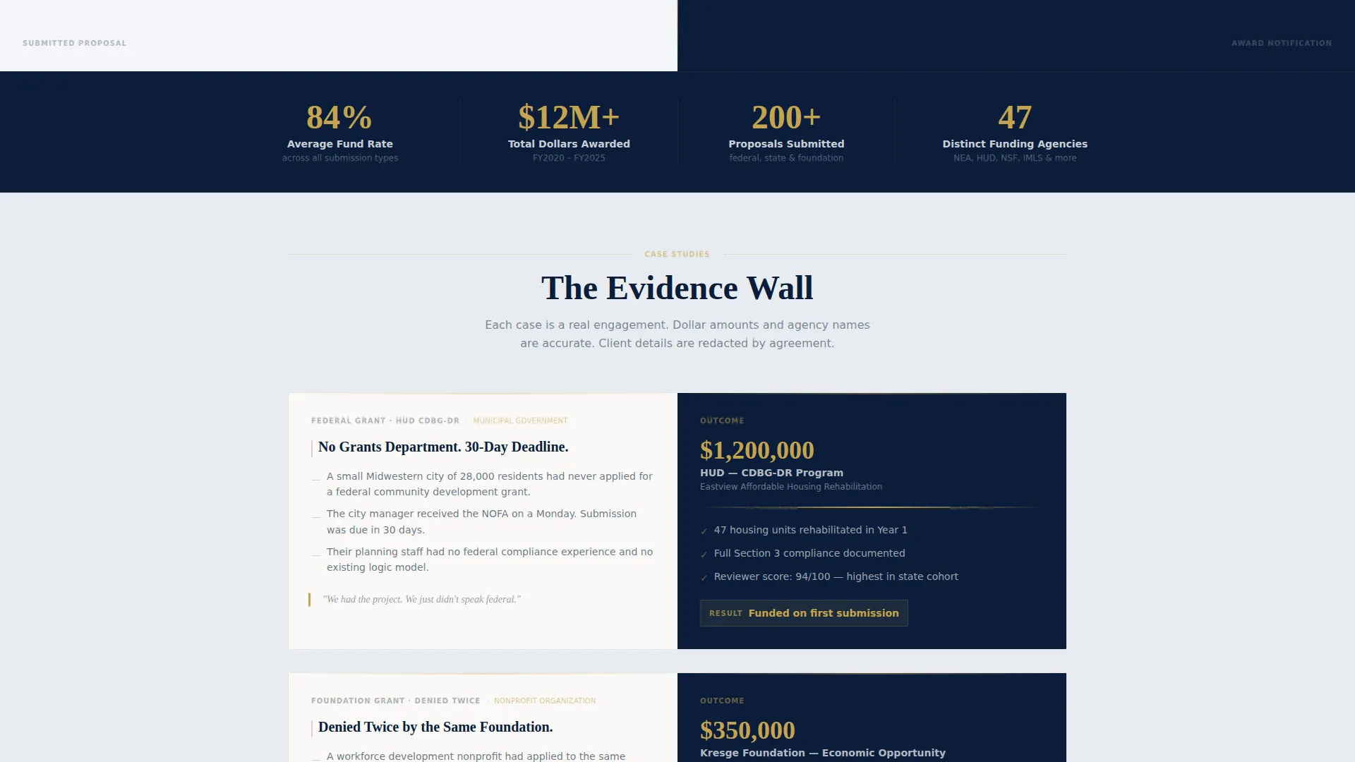 Grant Writer Landing Page Template for Consultancies