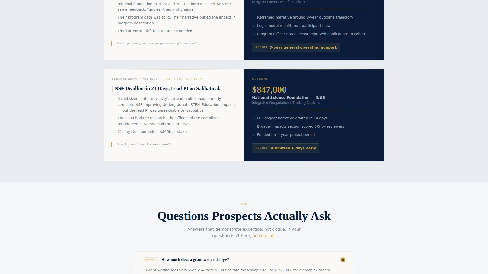 Grant Writer Landing Page Template for Consultancies