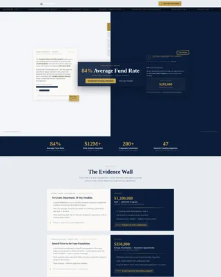 Grant Writer Landing Page Template for Consultancies