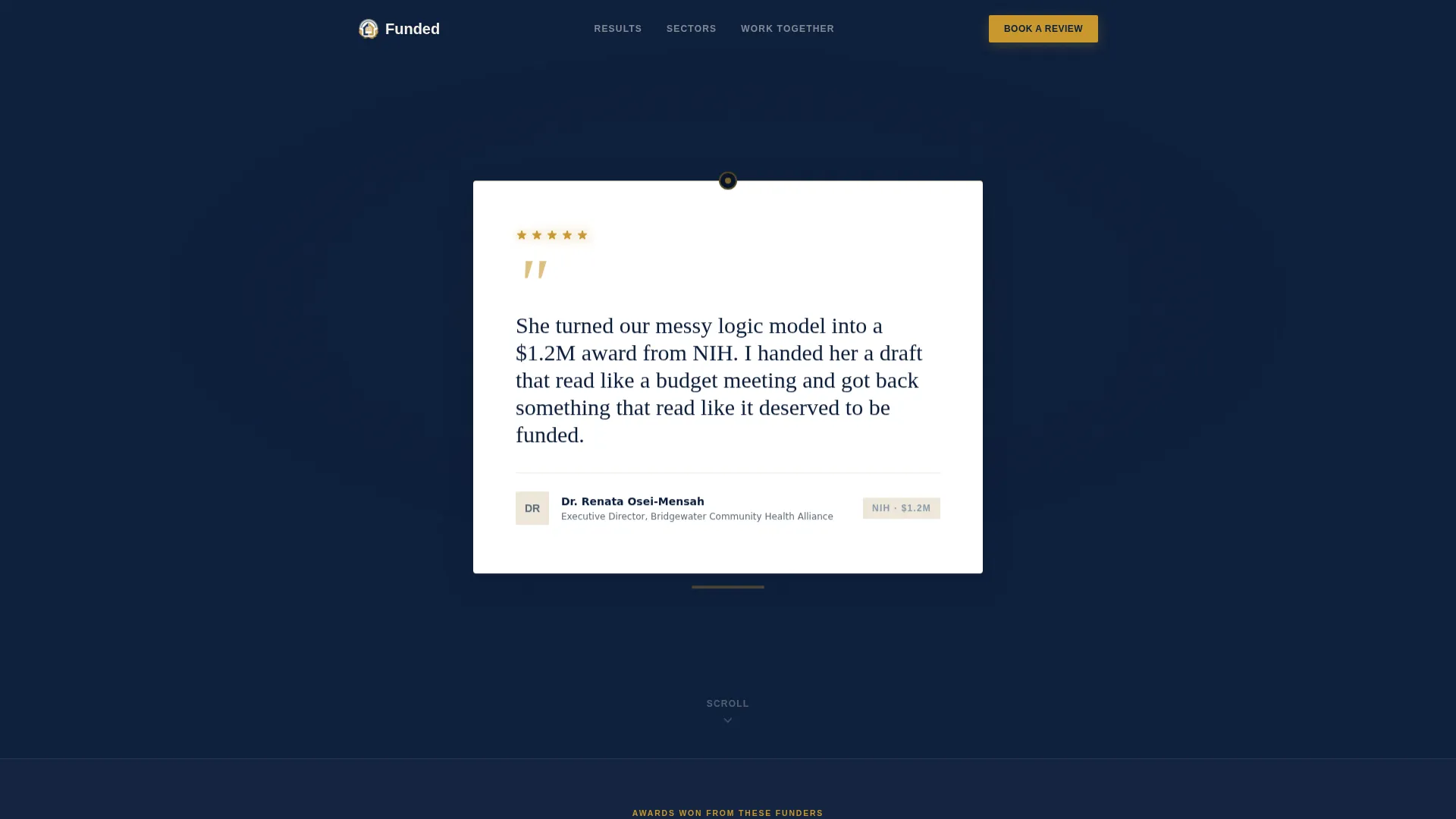 Grant Writer Reviews & Testimonials Landing Page