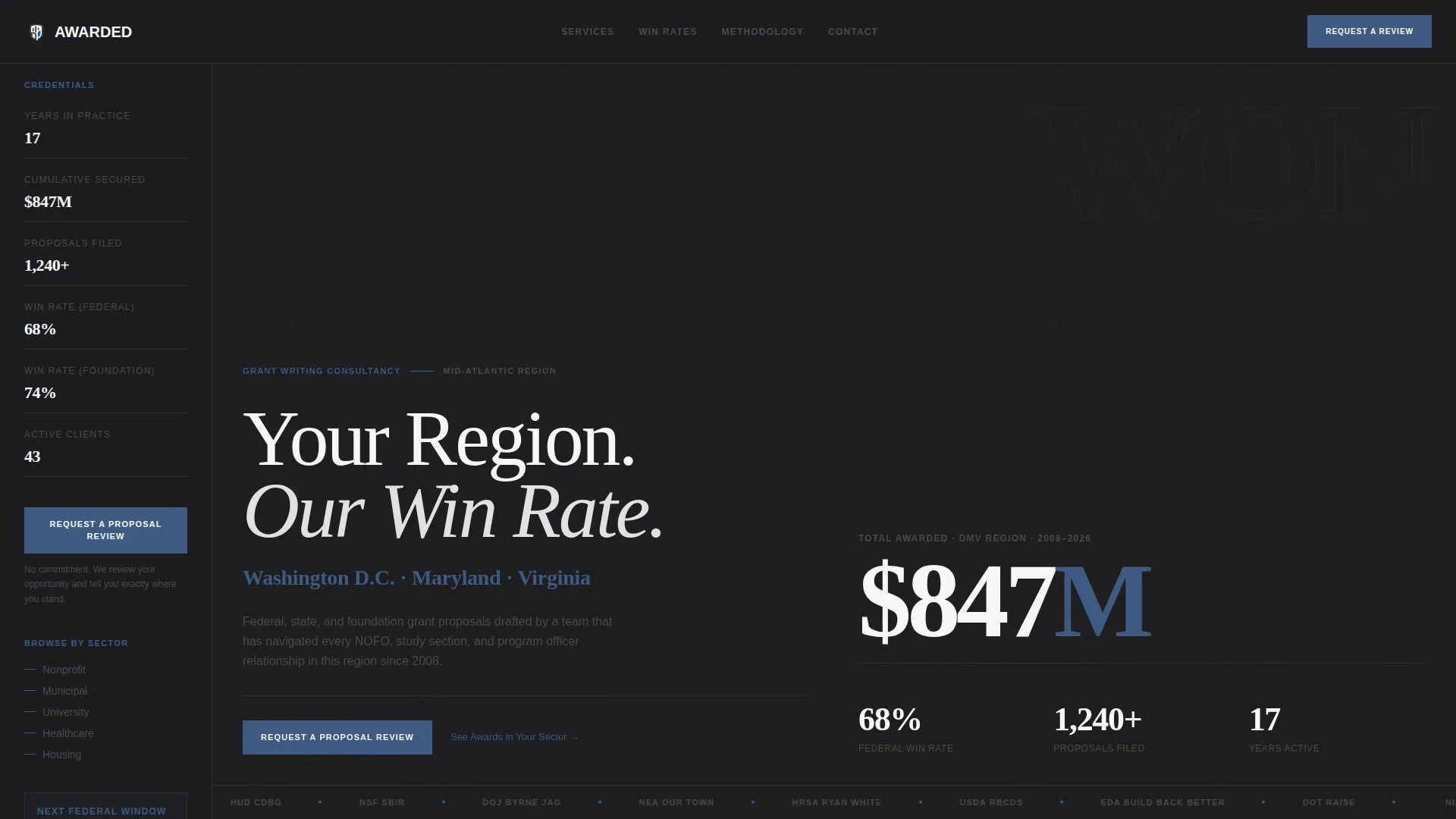 Grant Writer Service Area Landing Page Template