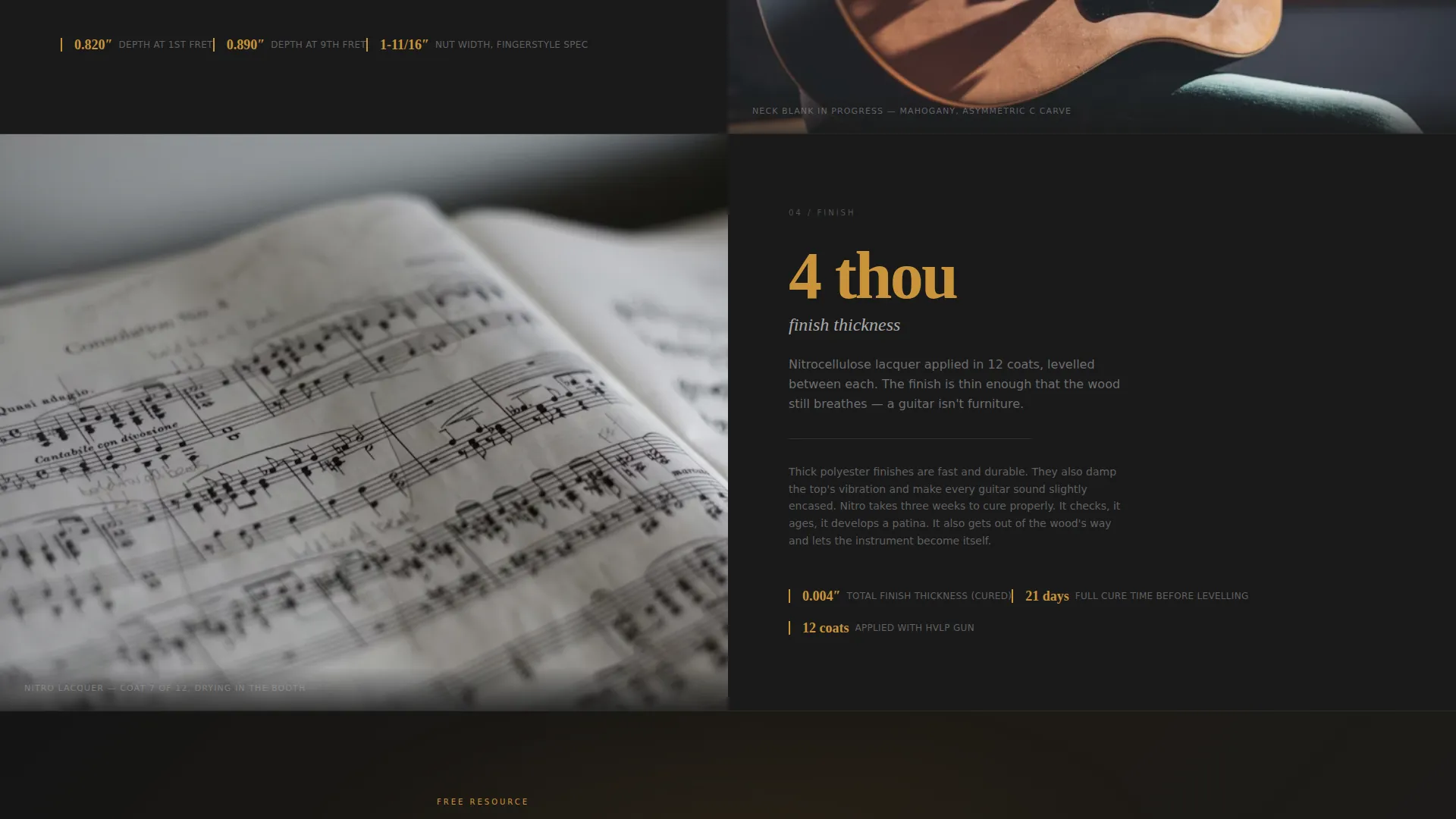 Precision Luthier Portfolio Landing Page Template