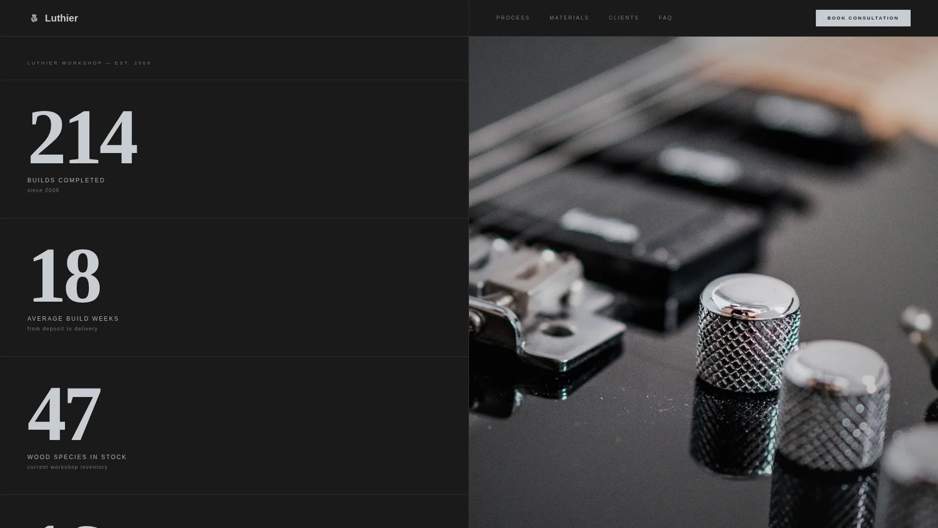 Custom Guitar Builder Landing Page Template
