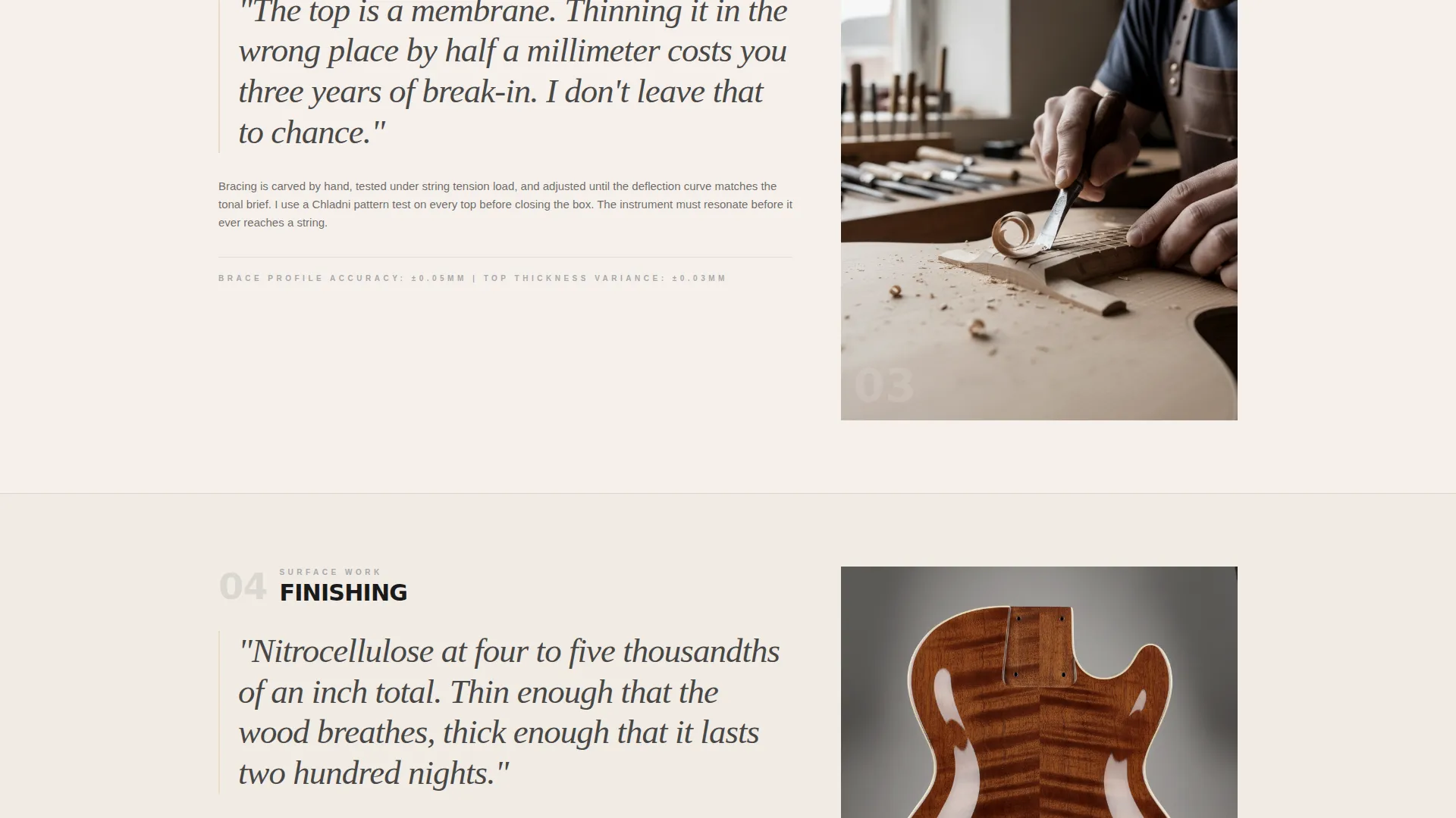 Landing Page Template for Custom Guitar Builders
