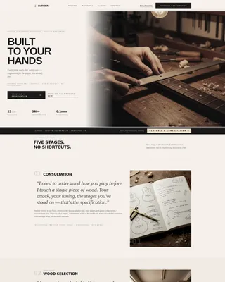Landing Page Template for Custom Guitar Builders