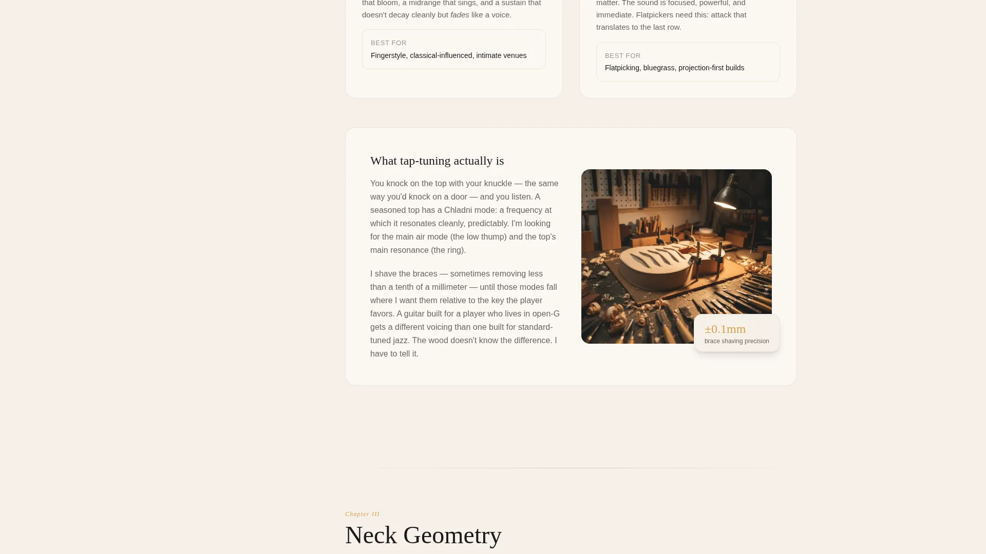 Landing Page Template for Custom Guitar Builders