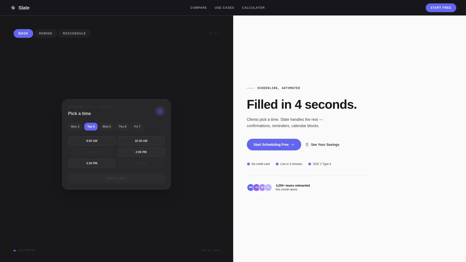 Appointment Scheduling SaaS Landing Page Template