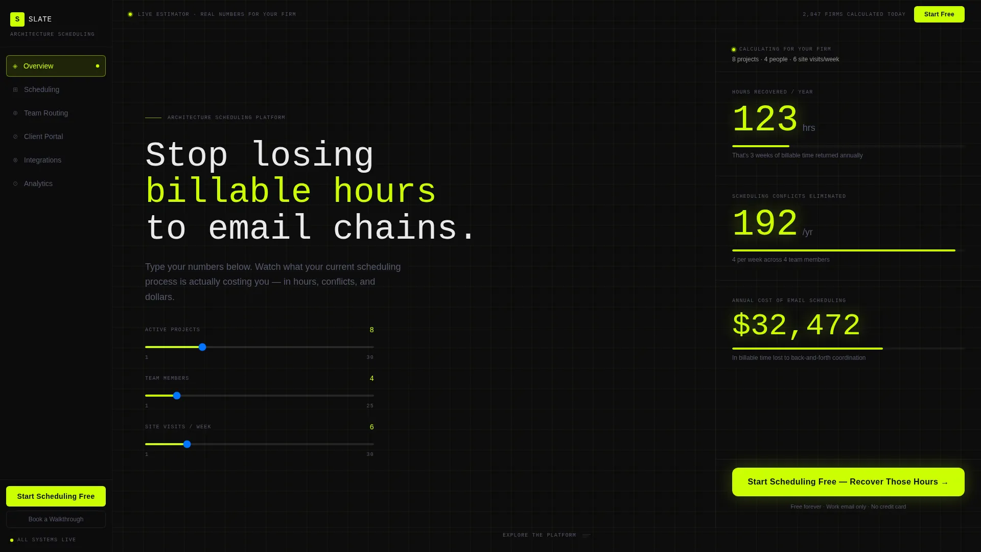 Architecture Scheduling Landing Page Template