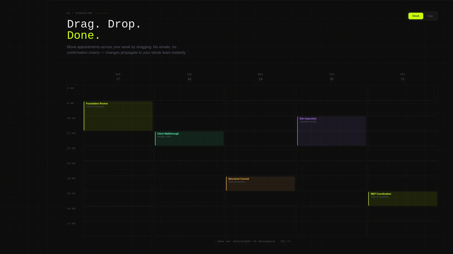 Architecture Scheduling Landing Page Template