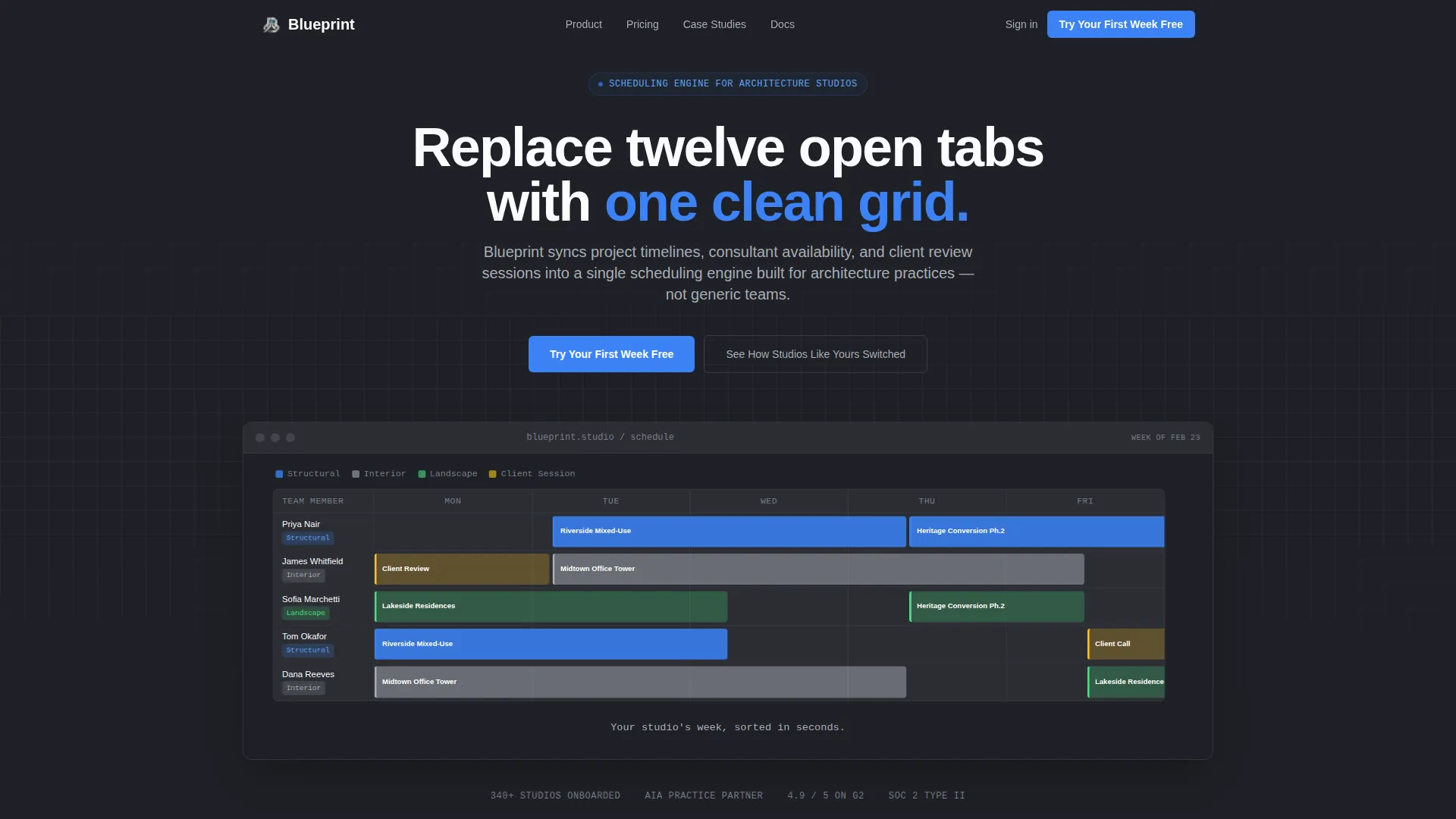 Architecture Booking System Landing Page Template