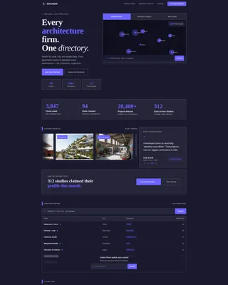 Architecture Directory Bento Grid Landing Page