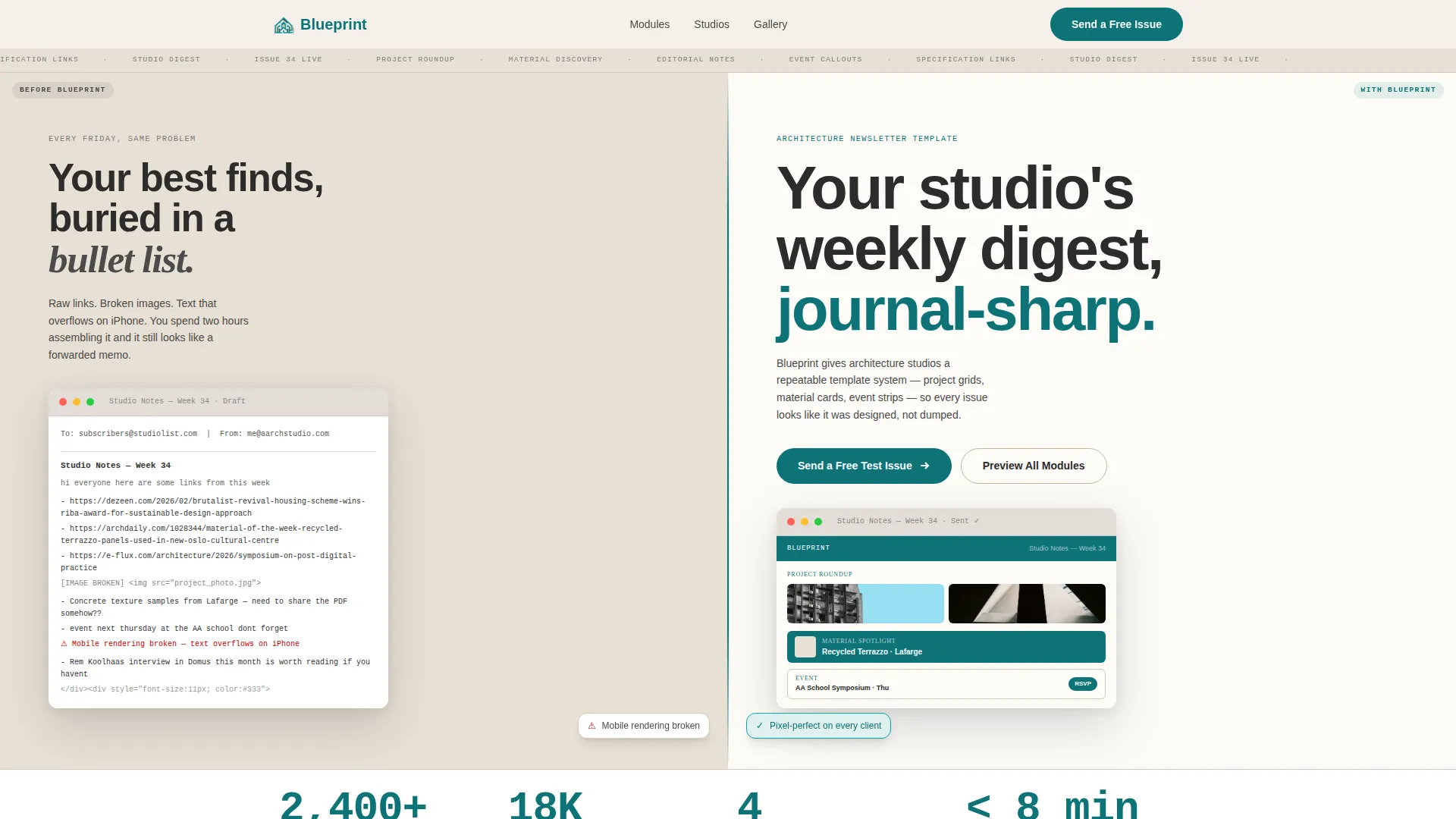 Architecture Email Newsletter Landing Page Template