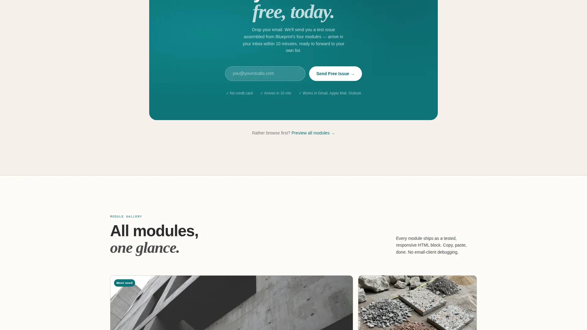 Architecture Email Newsletter Landing Page Template