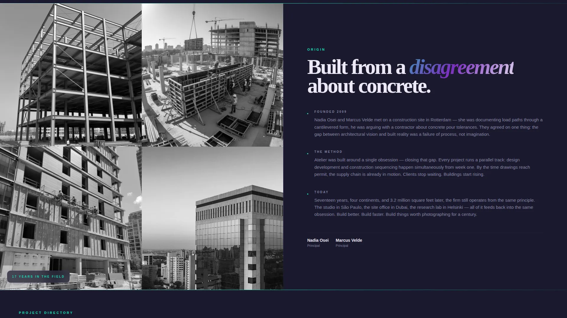 Iridescent Architecture Firm Landing Page Template