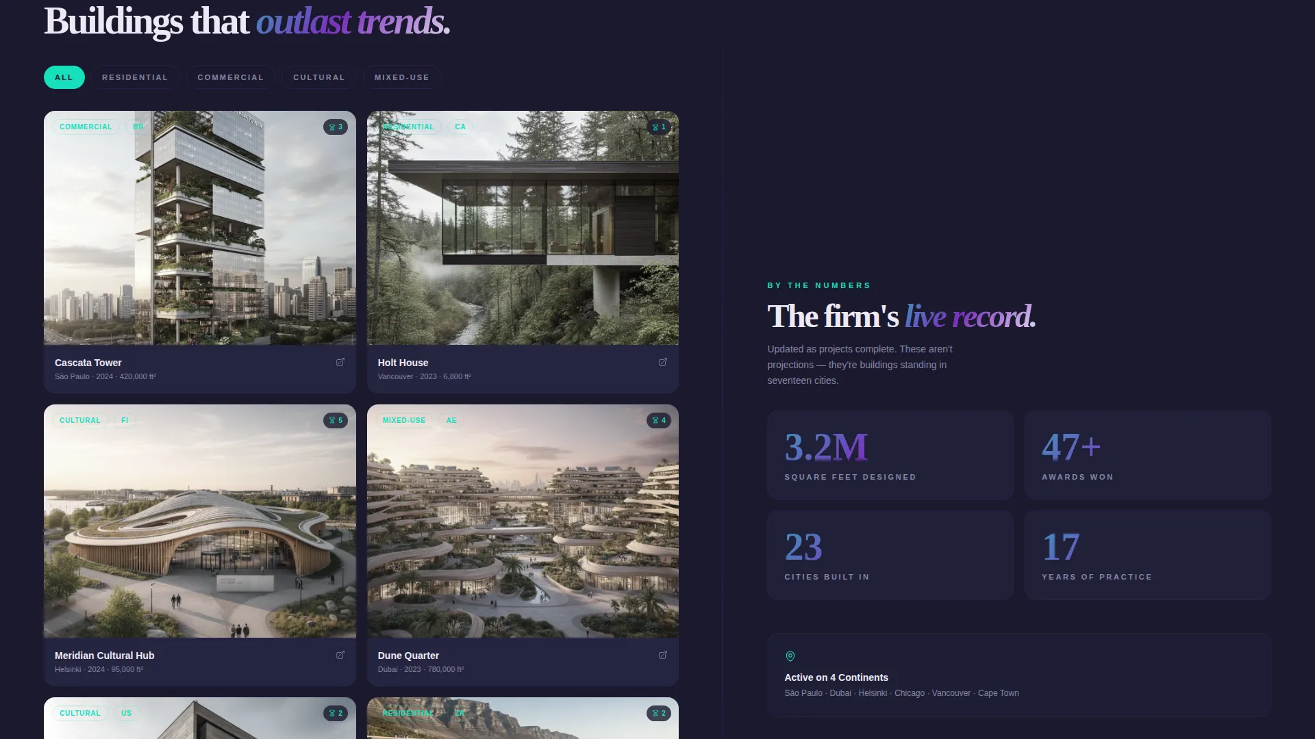 Iridescent Architecture Firm Landing Page Template
