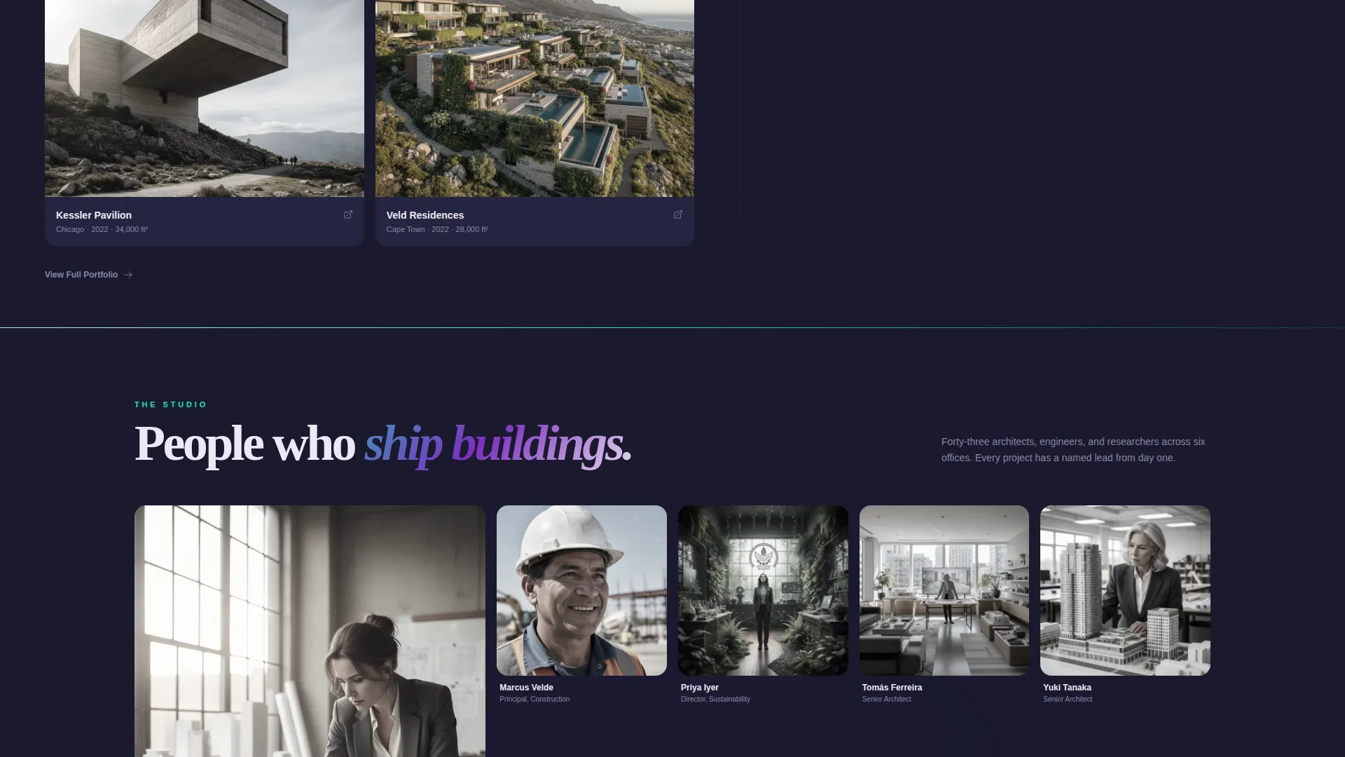 Iridescent Architecture Firm Landing Page Template