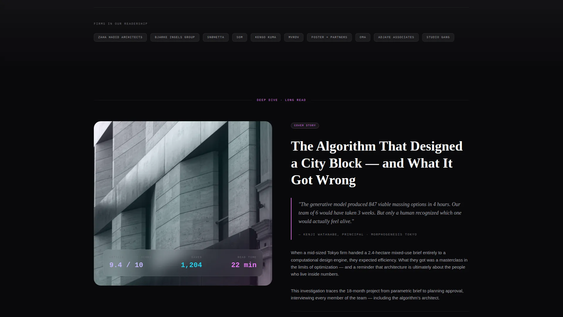 Architecture Firm Blog Landing Page Template