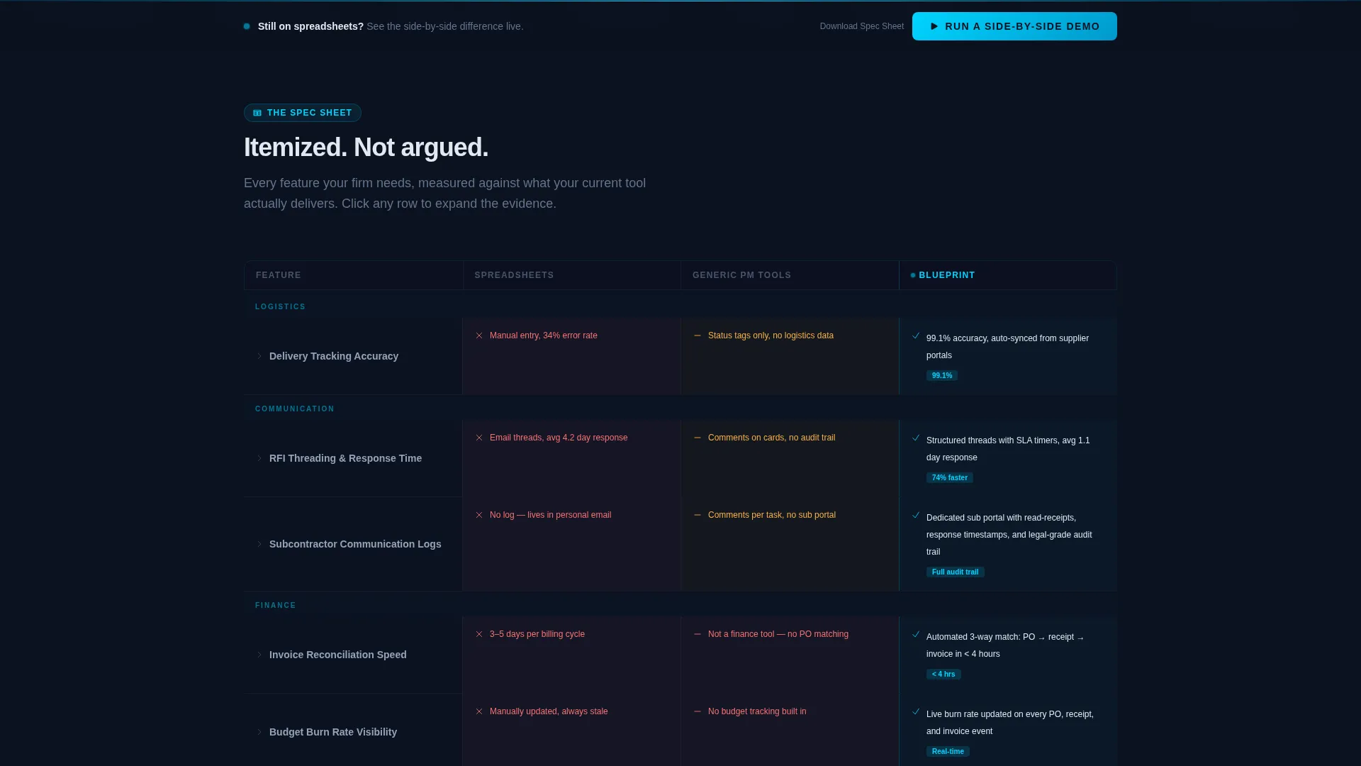 Architecture Firm Order Management Landing Page