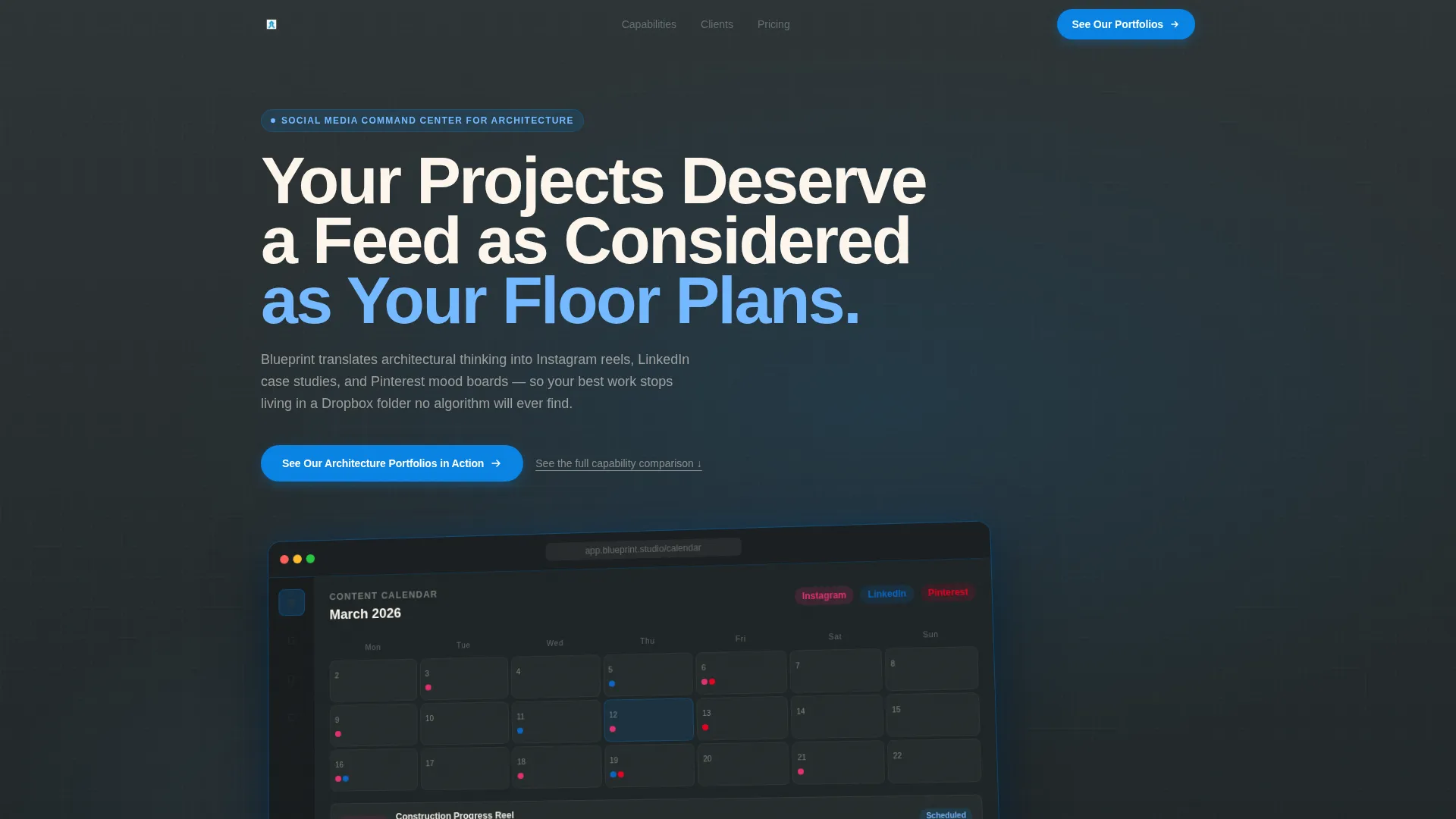 Architecture Firm Social Media Landing Page Template