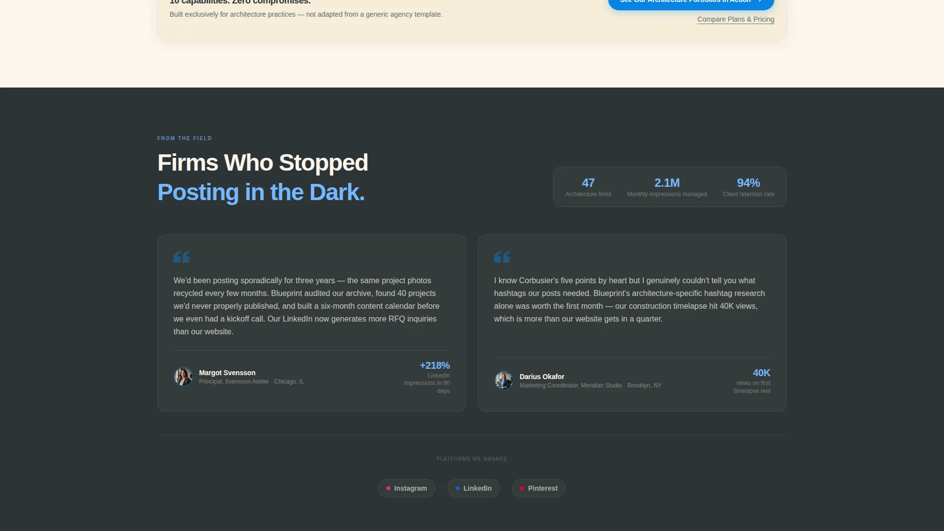 Architecture Firm Social Media Landing Page Template