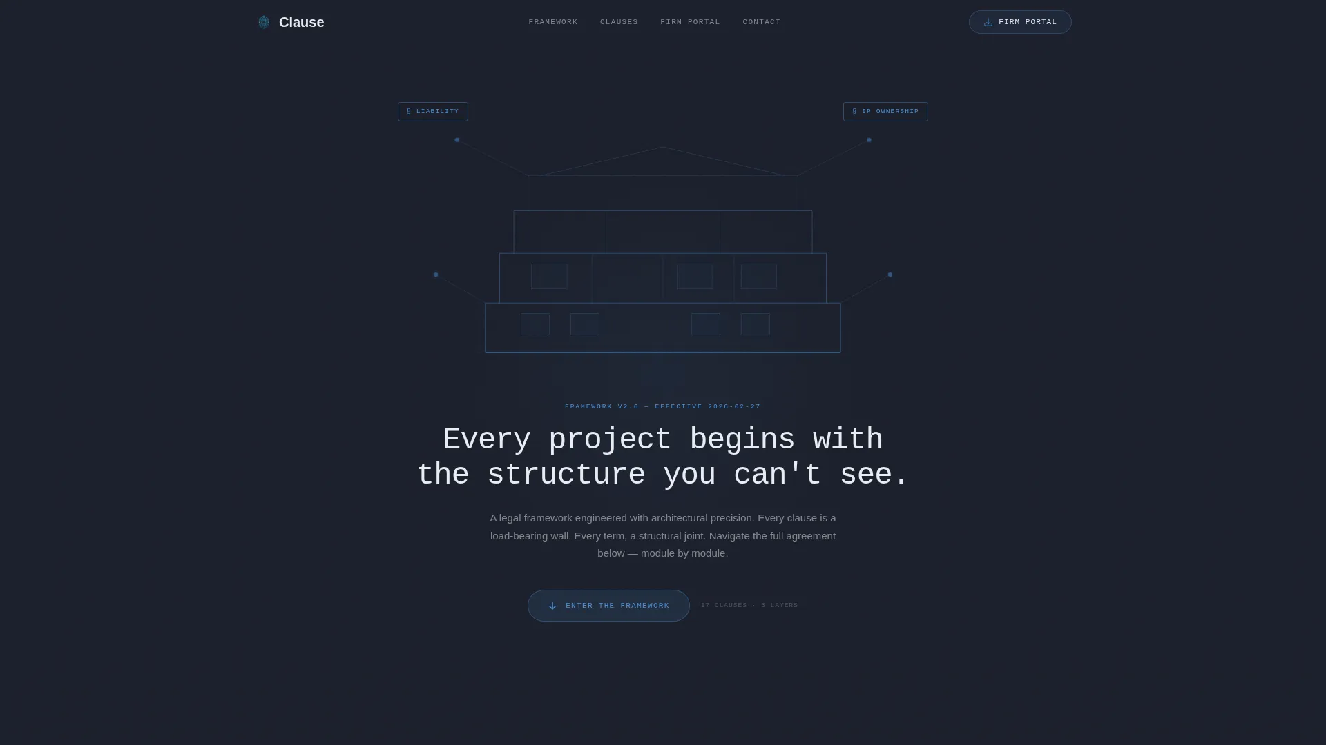 Architecture Firm Terms of Service Landing Page