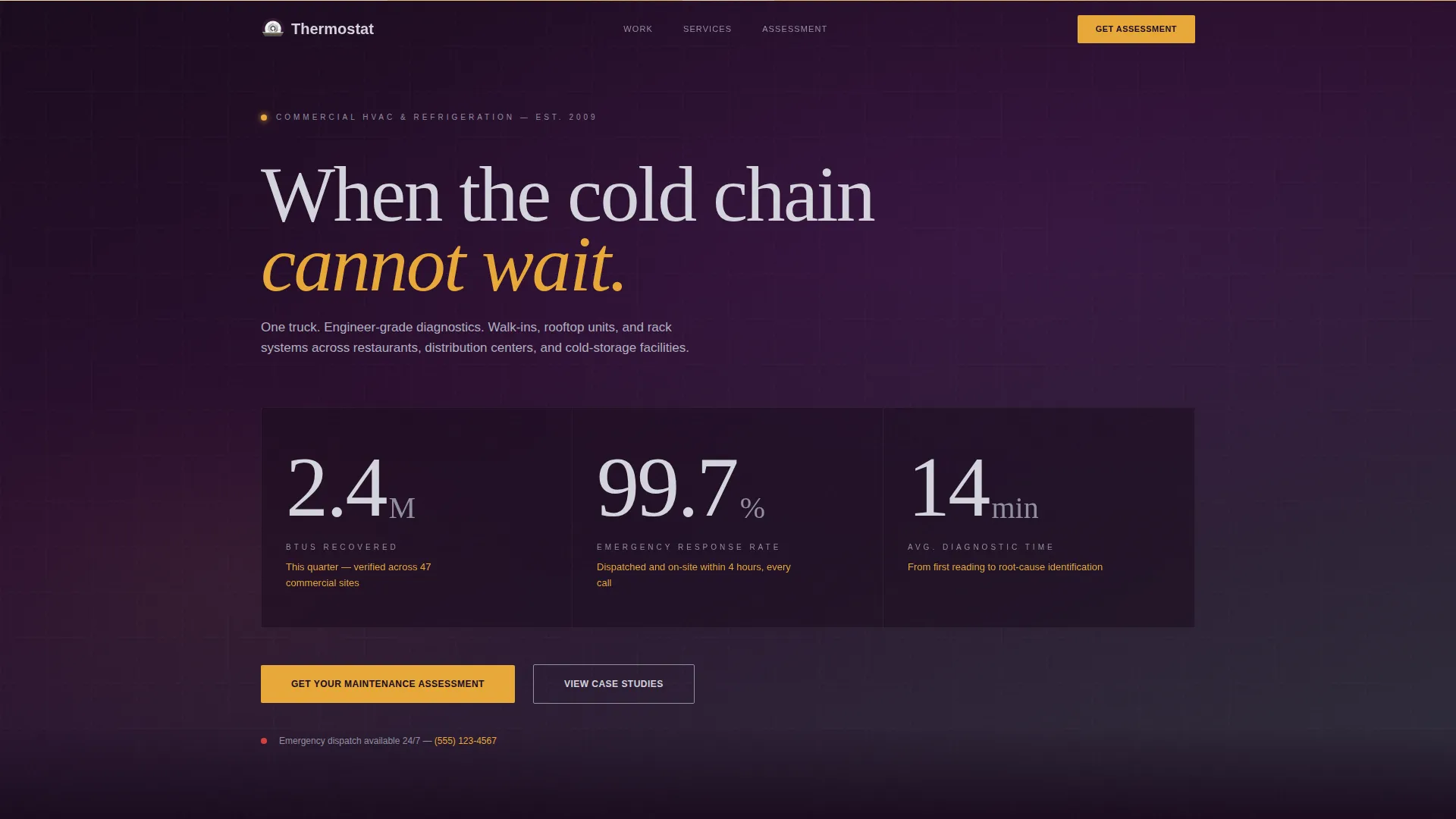 HVAC Refrigeration Mechanic Business Maintenance Website Template