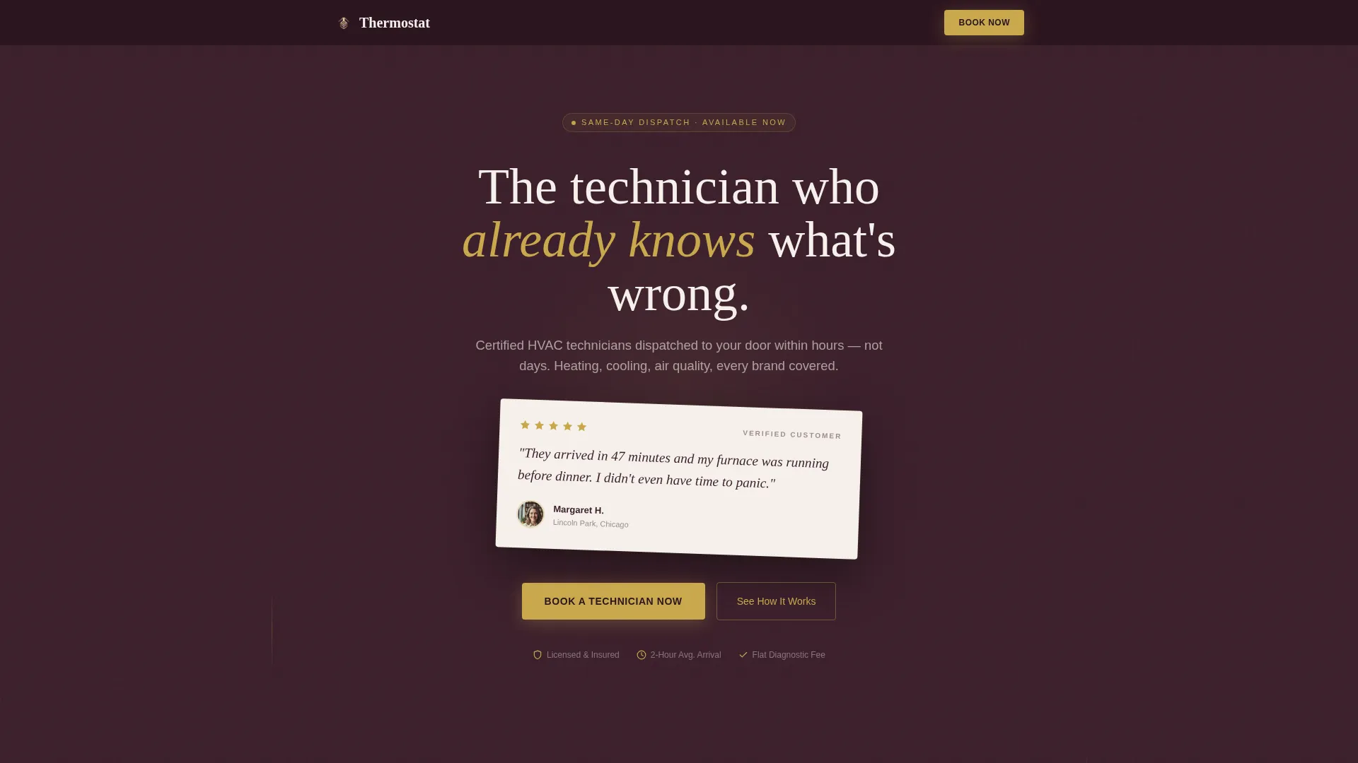 HVAC Technician Booking Website Template