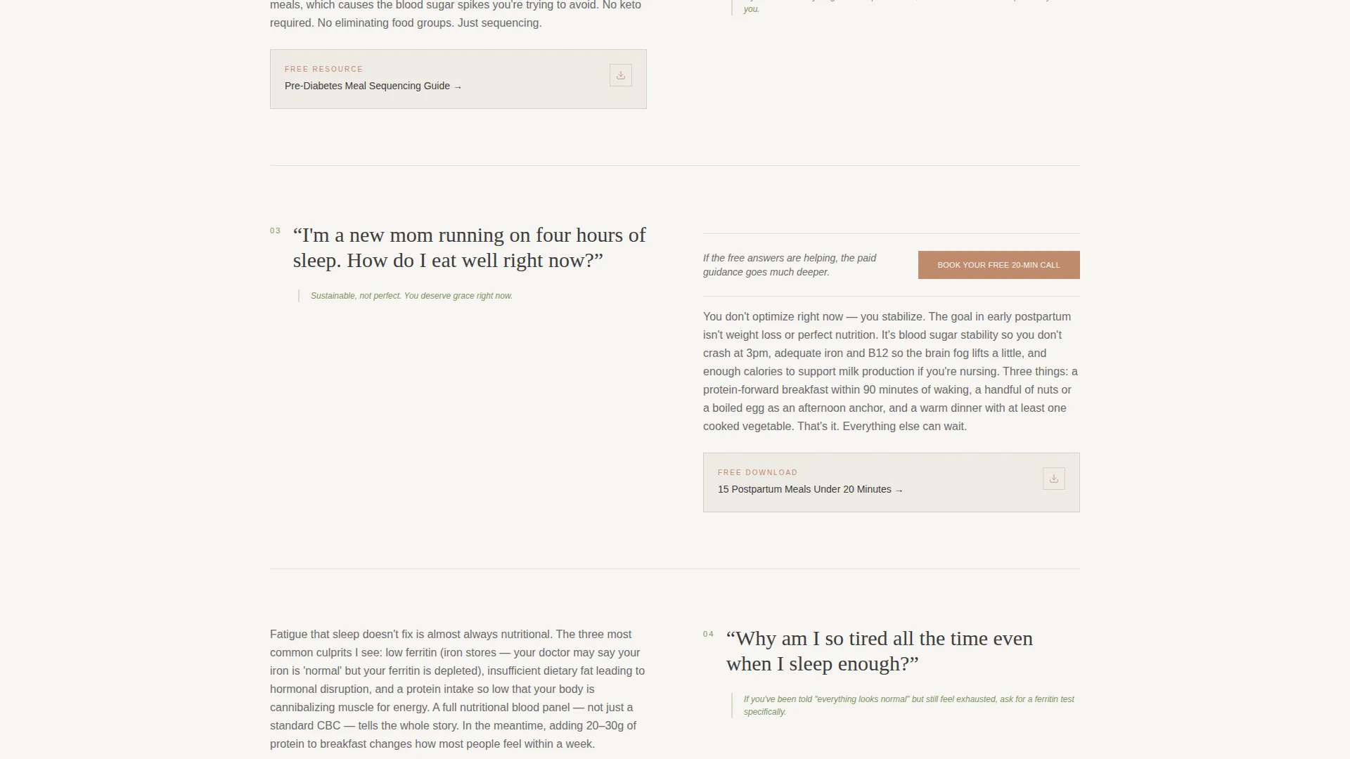 Health Coach FAQ Landing Page Template