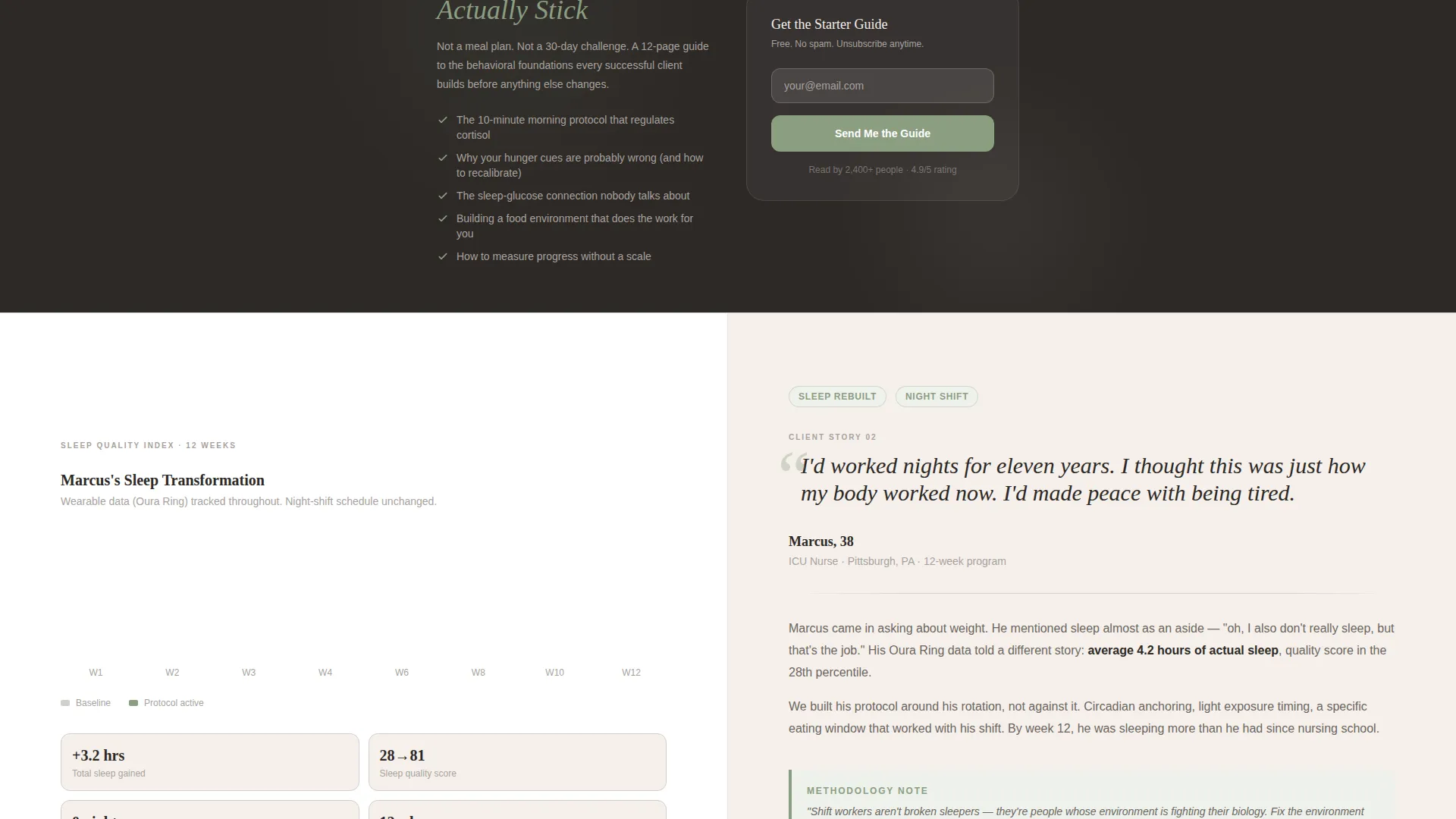 Health Coach Testimonials Landing Page Template