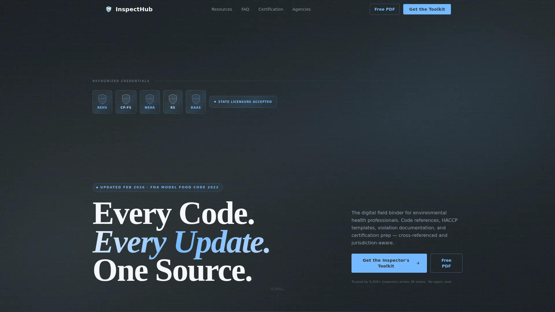 Health Inspector FAQ & Common Questions Website Template