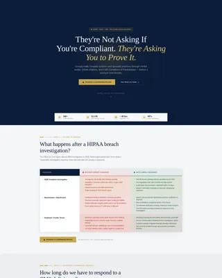 Healthcare Compliance Consultant Landing Page