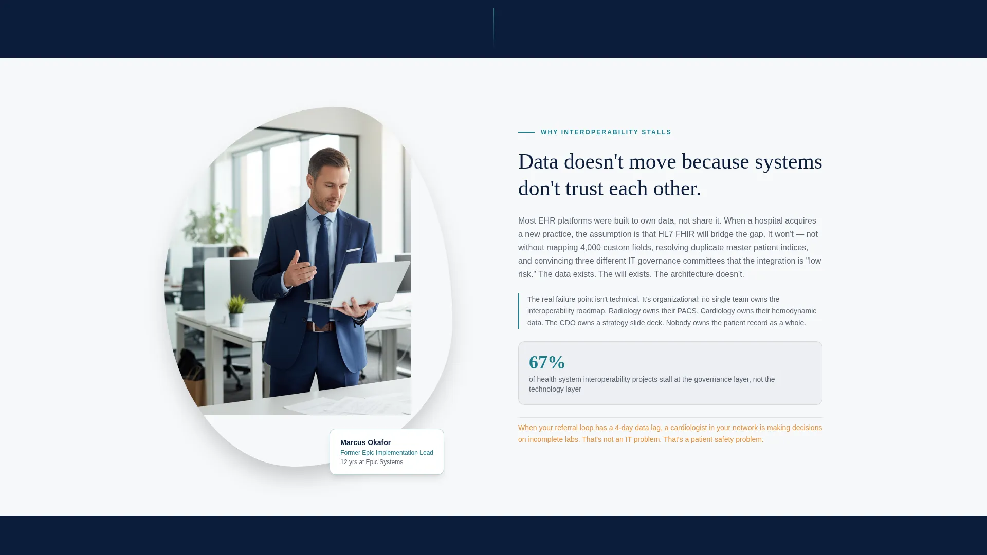 Healthcare Digital Transformation Consulting Landing Page