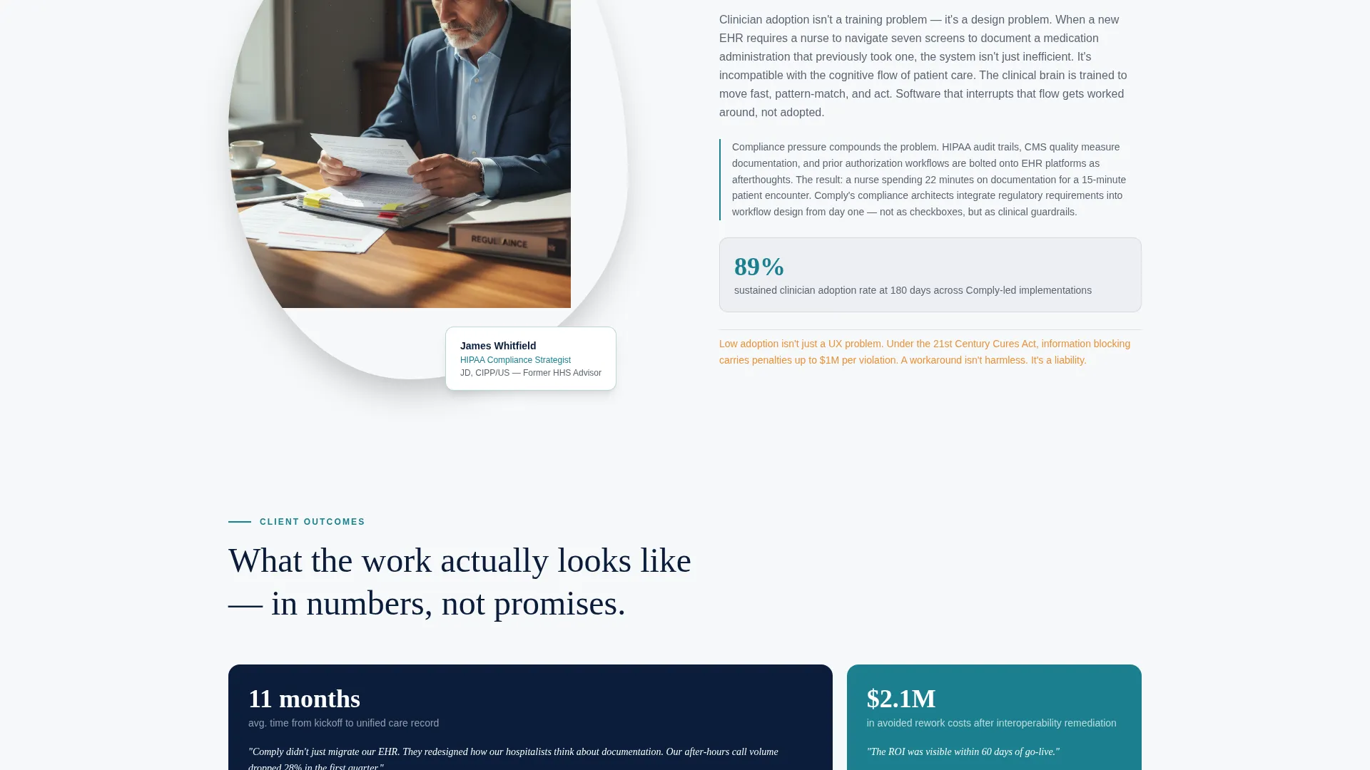 Healthcare Digital Transformation Consulting Landing Page