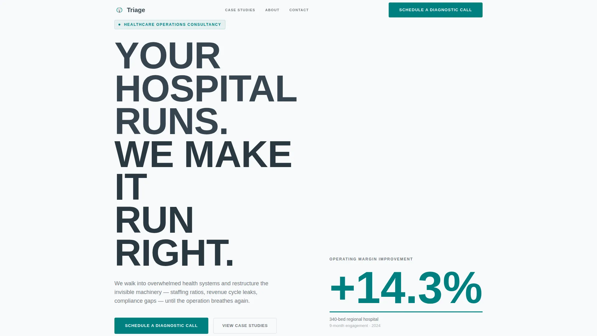 Healthcare Management Consultant Landing Page Template