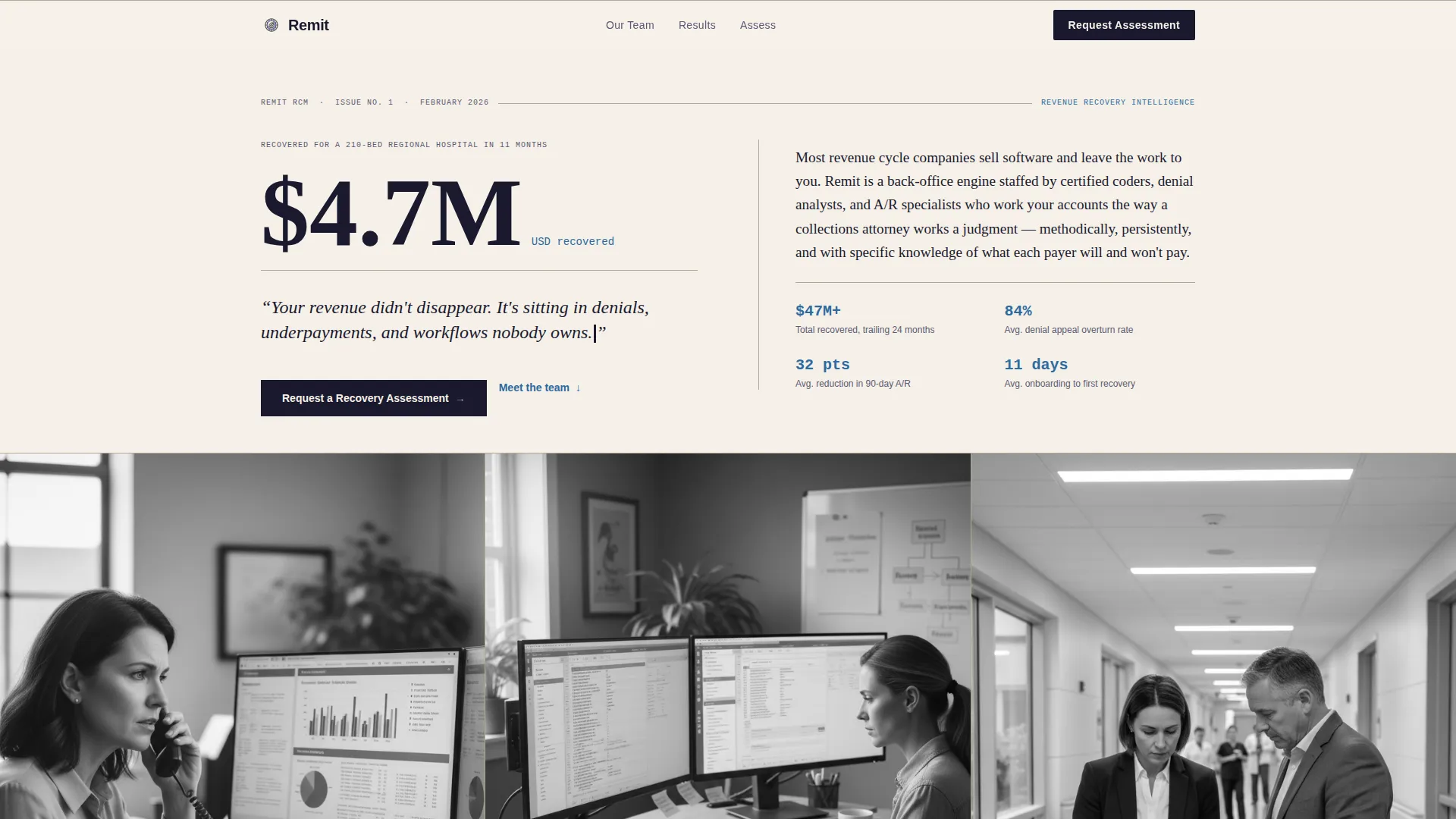 Healthcare Revenue Cycle Management Landing Page