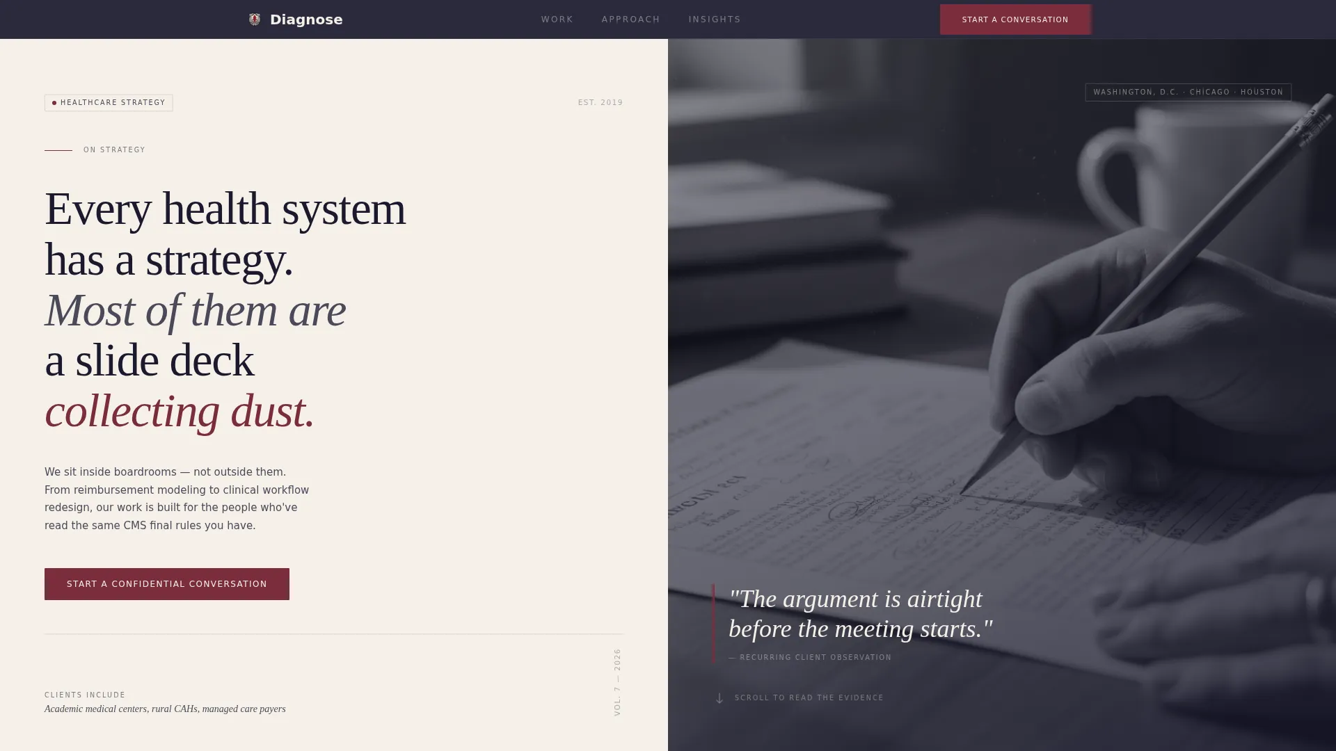 Healthcare Strategy Consultant Landing Page Template