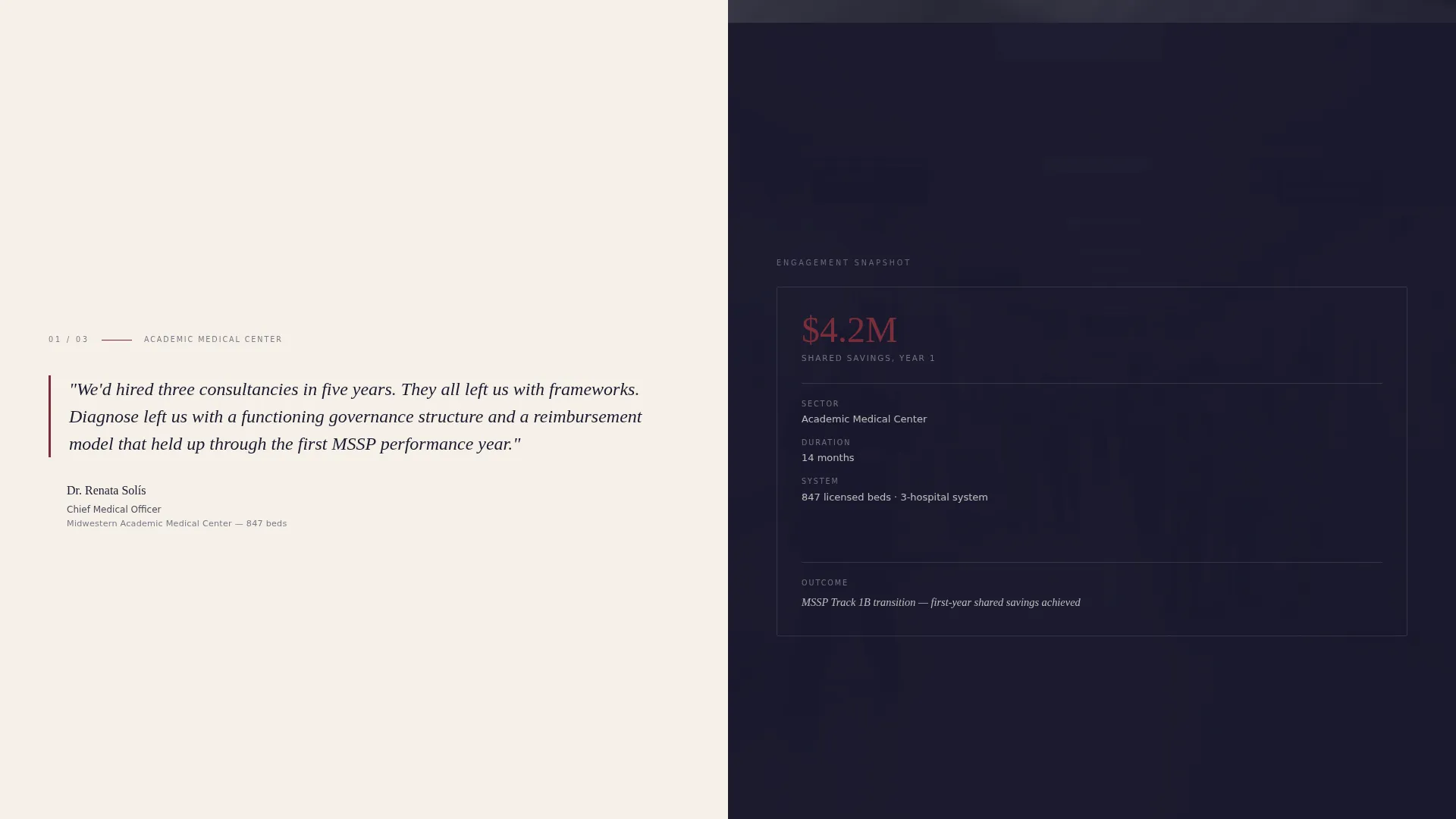 Healthcare Strategy Consultant Landing Page Template
