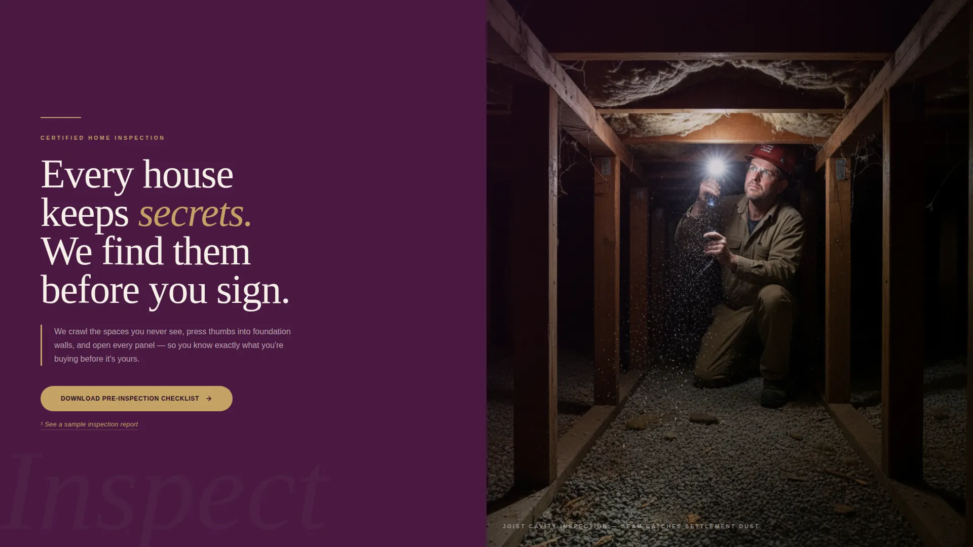 Home Inspector Landing Page Template