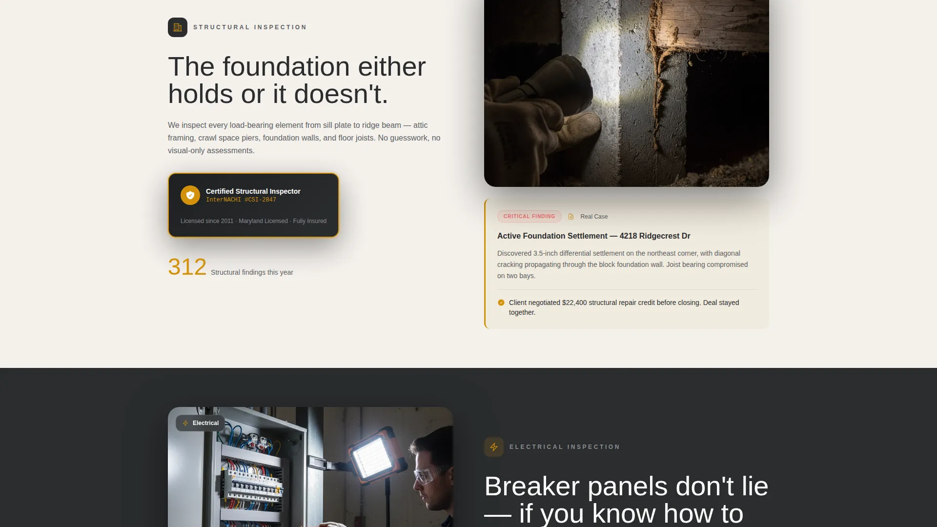 Home Inspector Landing Page Template