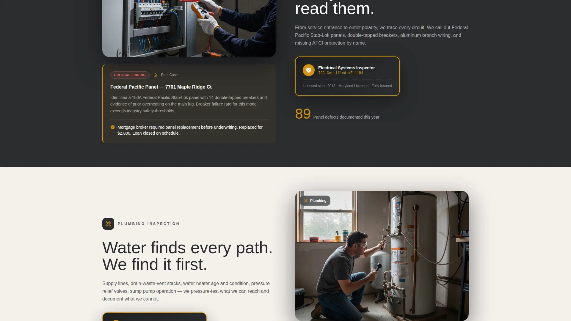 Home Inspector Landing Page Template